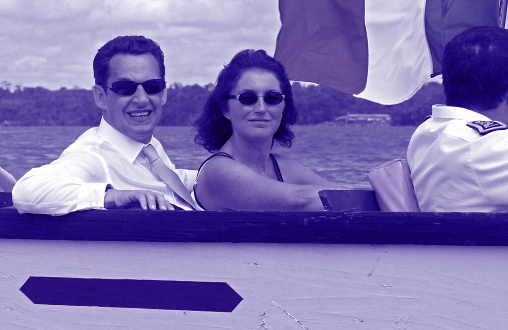 Sarkosy et sa femme Cecilia