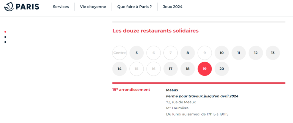 distributions alimentaires disponibles à Paris : le 19è fermé jusqu'en avril 2024