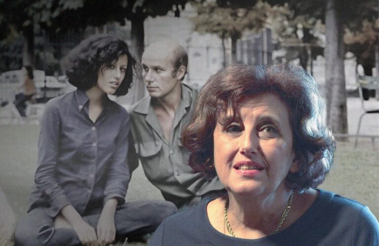Francesca Gee, devant une ancienne photo d'elle avec Gabriel Matzneff