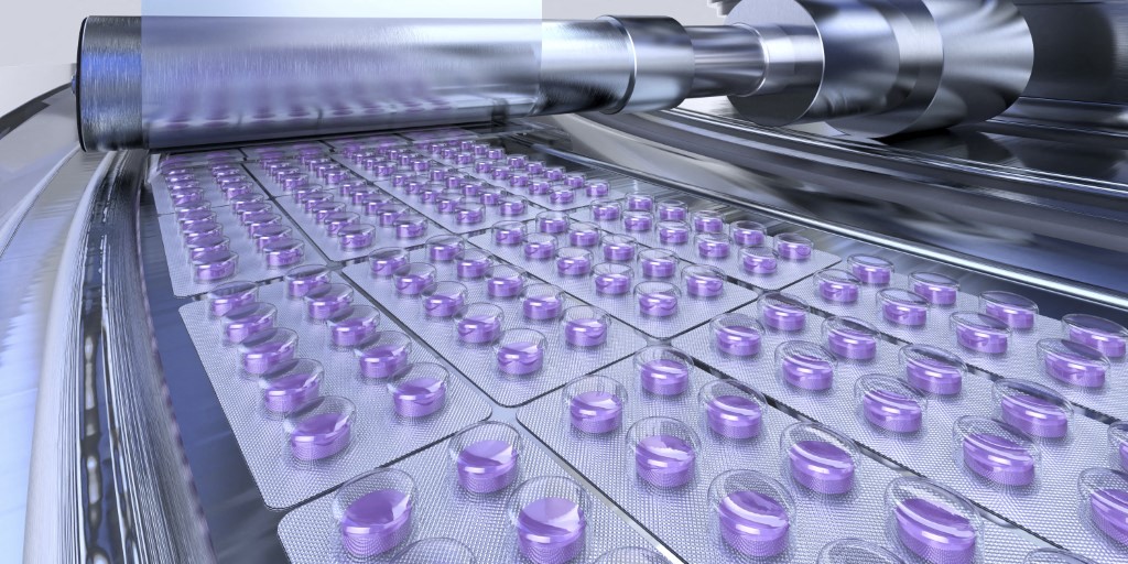 Une chaîne de production pharmaceutique